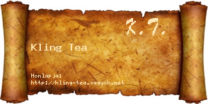 Kling Tea névjegykártya