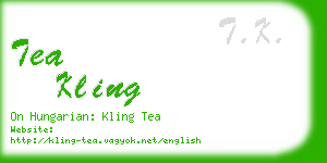 tea kling business card